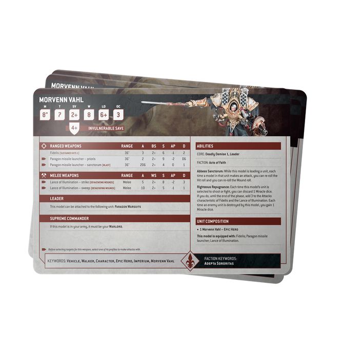 (GW) Datasheet Cards Adepta Sororitas